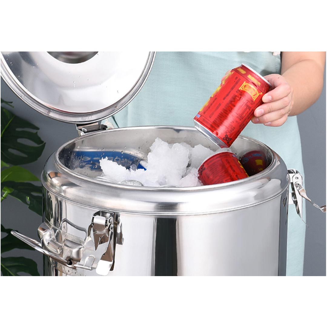 NNEAGS 30L Stainless Steel Insulated Stock Pot Dispenser Hot & Cold Beverage Container
