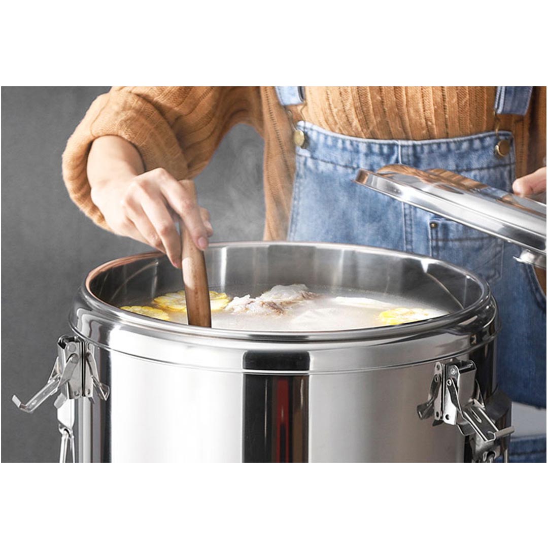 NNEAGS 30L Stainless Steel Insulated Stock Pot Dispenser Hot & Cold Beverage Container