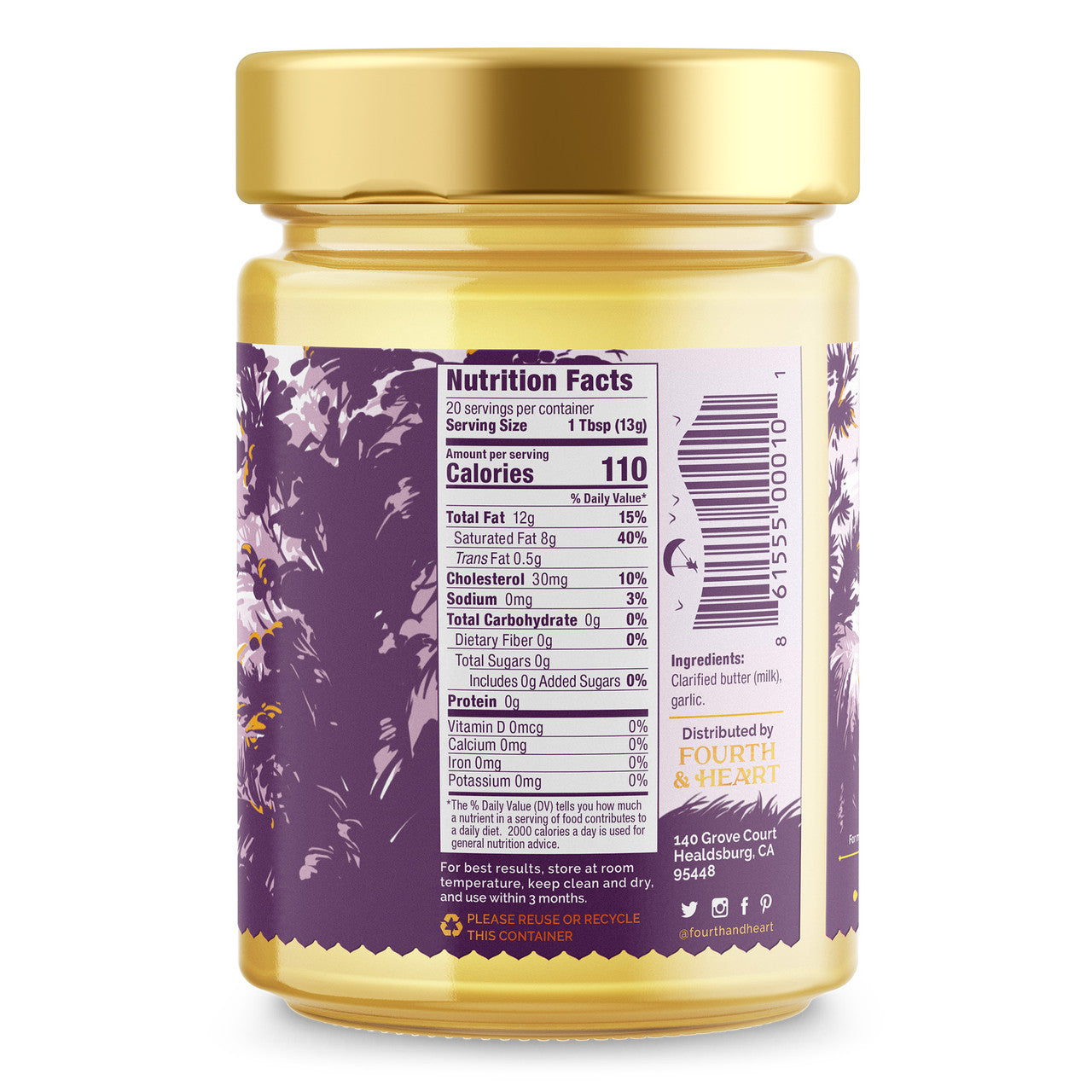 4th & Heart Ghee Butter California Garlic (6x9 OZ)