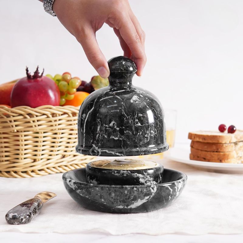 Fancy Marble Butter Dish - Butter Crock