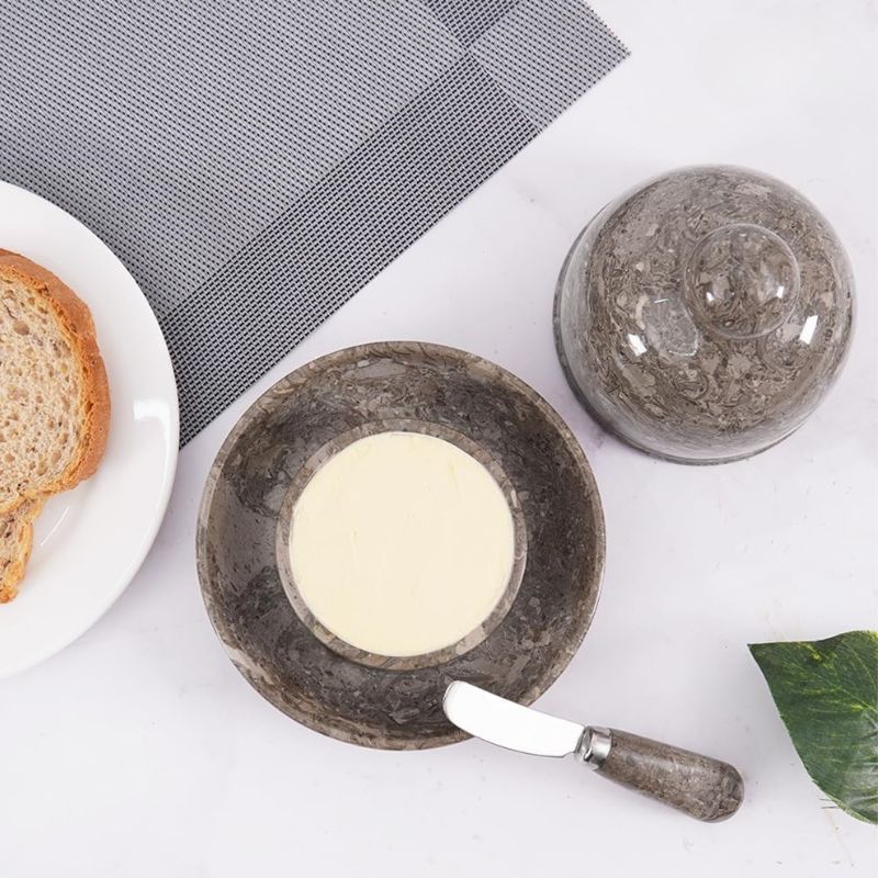 Fancy Marble Butter Dish - Butter Crock