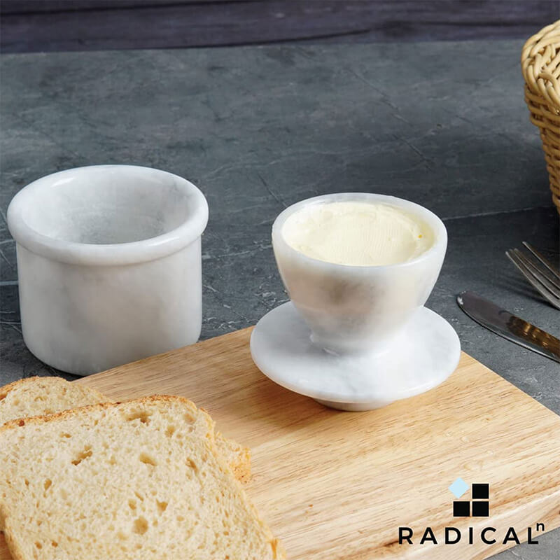 Natural Marble Butter Dish - Butter Crock